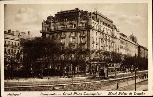 Ak Budapest Ungarn, Grand Hotel Donaupalast