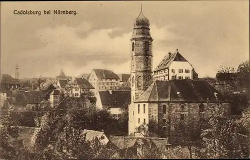 Ak Cadolzburg in Mittelfranken, Teilansicht, Kirche