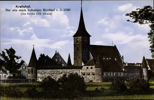 Ak Kraftshof Nürnberg in Mittelfranken Bayern, Kirchhof