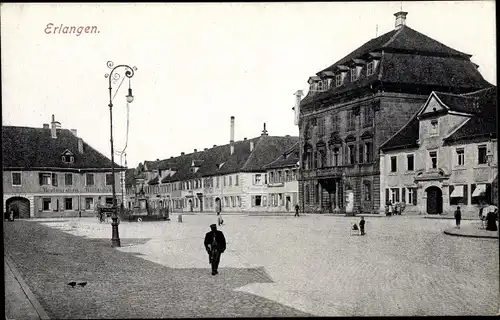 Ak Erlangen in Mittelfranken Bayern, Marktplatz