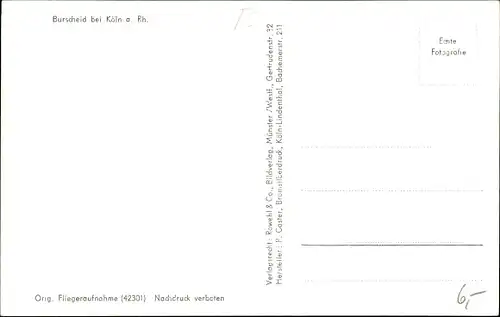 Ak Burscheid in Nordrhein Westfalen, Blick auf den Ort, Fliegeraufnahme