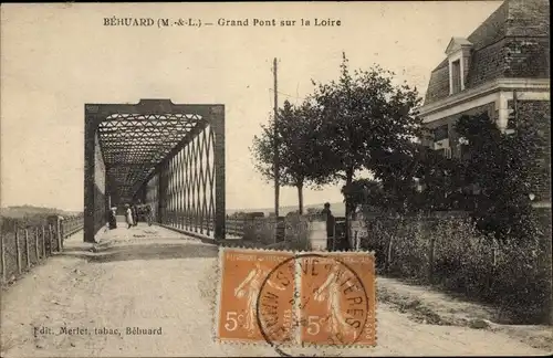 Ak Béhuard Maine-et-Loire, Grand Pont sur la Loire