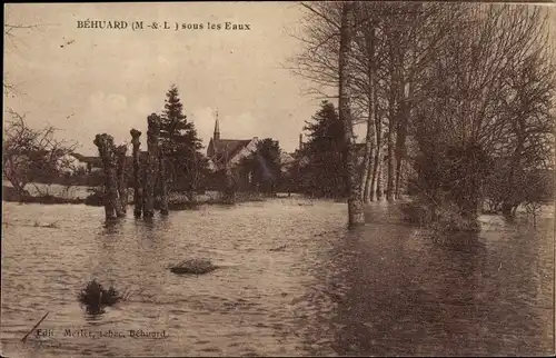 Ak Béhuard Maine-et-Loire, Sous les Eaux, Hochwasser