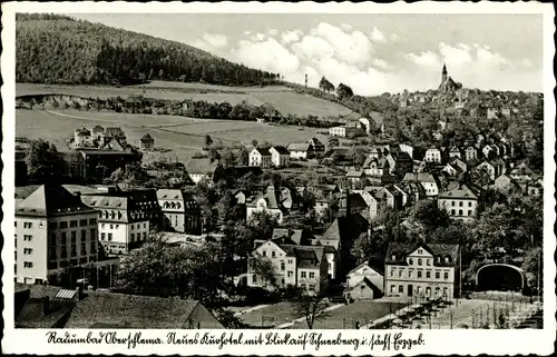 Ak Oberschlema Bad Schlema in Sachsen, Neues Kurhotel, Konzertplatz, Blick auf Schneeberg