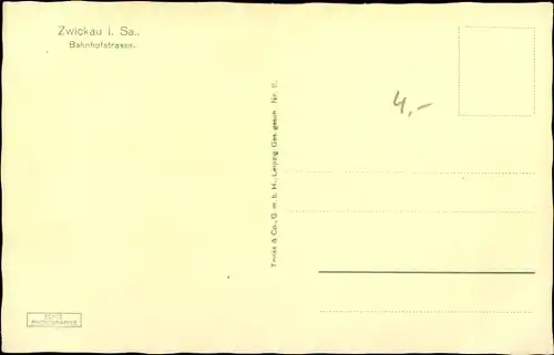 Ak Zwickau in Sachsen, Bahnhofstraße