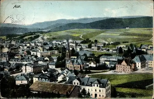 Ak Aue im Erzgebirge Sachsen, Gesamtansicht