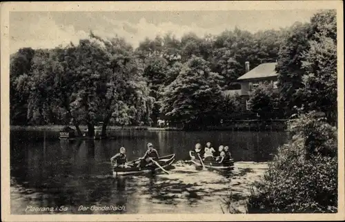 Ak Meerane in Sachsen, Bootspartie auf dem Gondelteich
