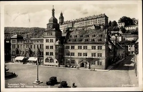 Ak Rudolstadt in Thüringen, Marktplatz, Schloss Heidecksburg