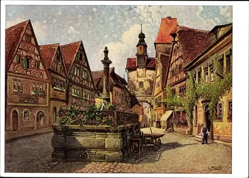 Künstler Ak Mößler Rothenburg o.T., Markusturm