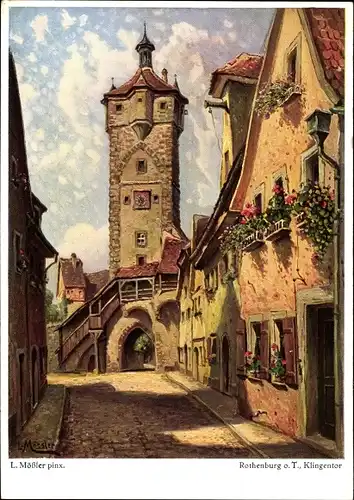 Künstler Ak Mössler, Ludwig, Rothenburg, Klingentor