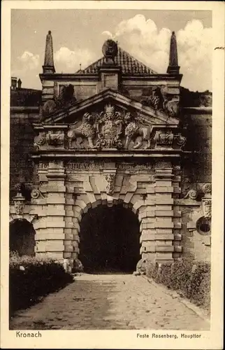 Ak Kronach im Frankenwald Bayern, Feste Rosenberg, Haupttor