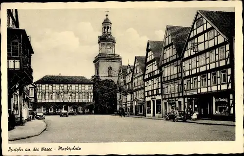 Ak Rinteln an der Weser, Marktplatz, Kirche