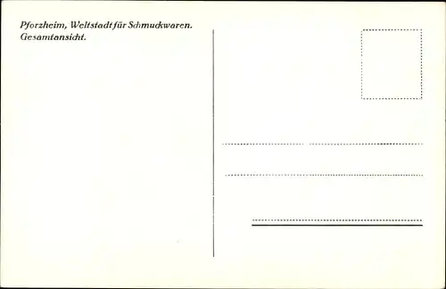 Ak Pforzheim im Schwarzwald, Gesamtansicht