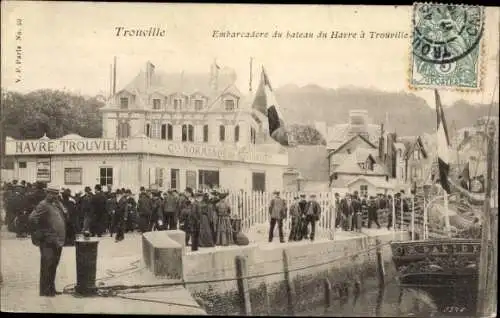 Ak Trouville sur Mer Calvados, Embarcadere du bateau du Havre a Trouville