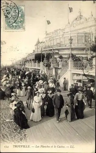 Ak Trouville Calvados, Les Planches et le Casino