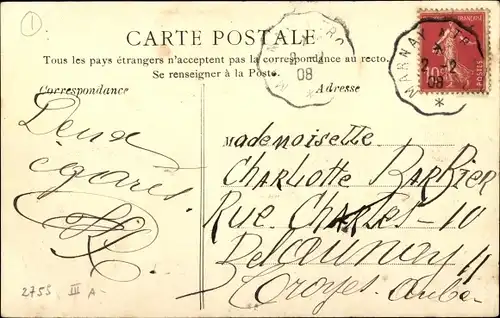 Ak Saint Lyé Aube, Pont sur la Seine