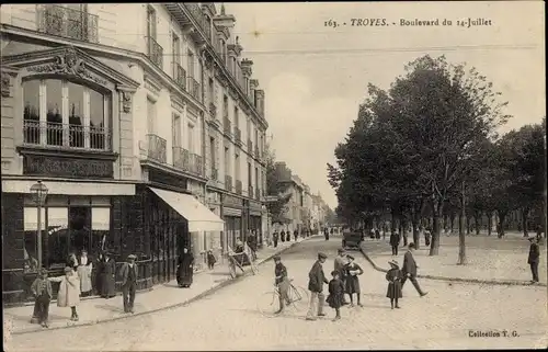 Ak Troyes Aube, Boulevard du 14 Juillet