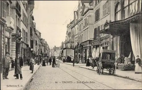 Ak Troyes Aube, Rue Emile Zola