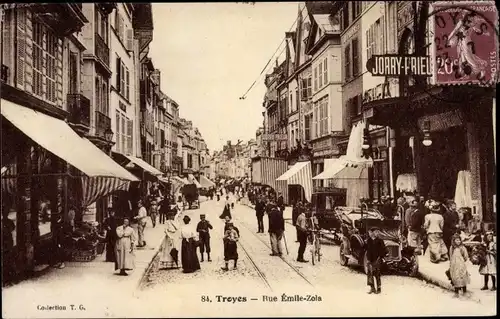 Ak Troyes Aube, Rue Emile Zola