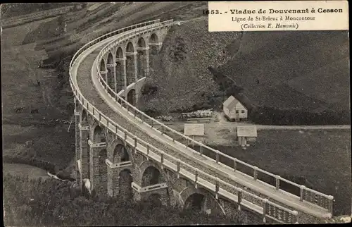 Ak Côtes d'Armor, Viaduc de Douvenant à Cesson, Ligne de St. Brieuc à Moncontour