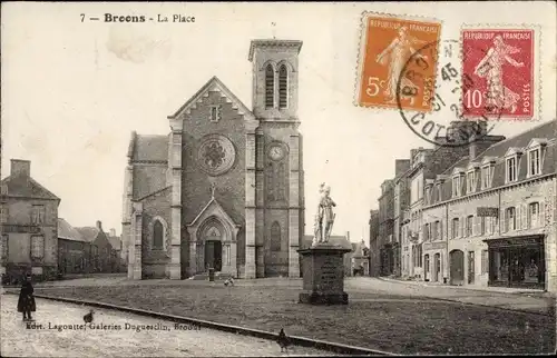 Ak Broons Côtes d'Armor, La Place, Église