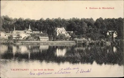 Ak Valentigney Doubs, Les bords du Doubs