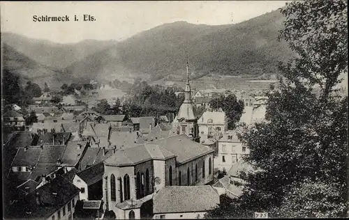 Ak Schirmeck Elsass Bas Rhin, Vue générale, Eglise