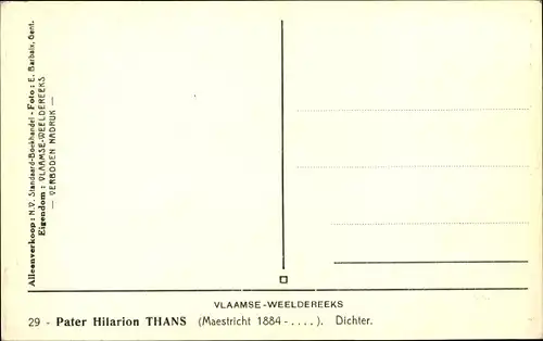 Ak Pater Hilarion Thans, Dichter