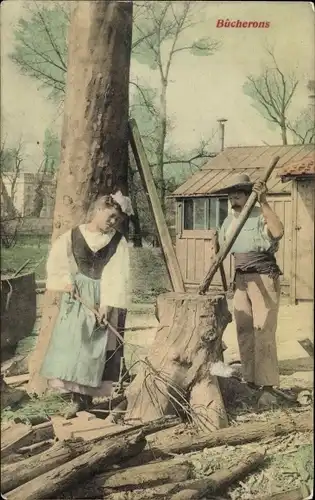 Ak Bucherons, Holzfäller