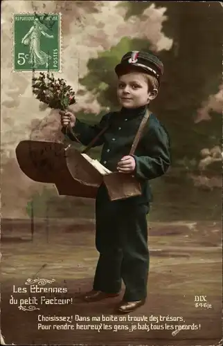 Ak Junge als Briefträger, Les Etrennes du petit Facteur