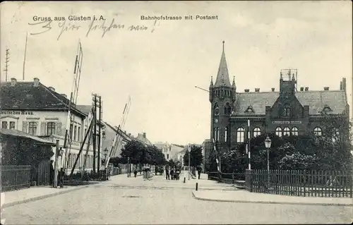 Ak Güsten in Anhalt, Bahnhofstraße, Postamt