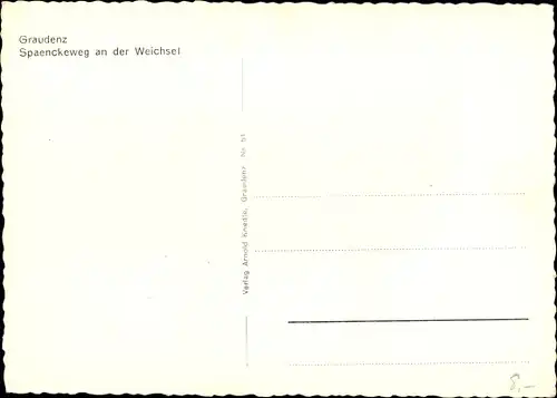 Ak Grudziądz Graudenz Westpreußen, Spaenckeweg an der Weichsel