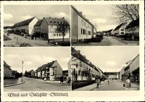 Ak Steterburg Salzgitter in Niedersachsen, Lange Hecke, Ahornstraße, Pappeldamm, Sternkamp