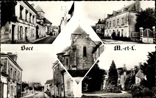 Ak Bocé Maine-et-Loire, Kirche, Ortsansichten