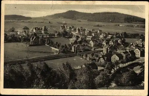 Ak Oberschlema Bad Schlema im Erzgebirge Sachsen, Gesamtansicht des Ortes mit Gleesberg