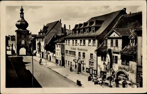 Ak Saalfeld an der Saale Thüringen, Blankenburger Straße, Loch, Gasthof Gambrinus