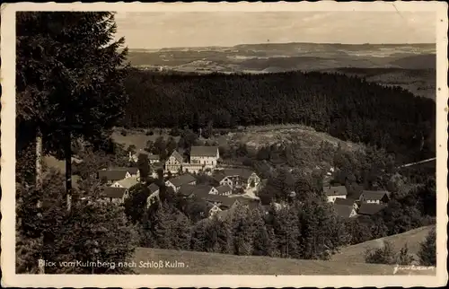 Ak Kulm Saalfeld an der Saale Thüringen, Thüringer Rigi, Schloss Kulm, Blick vom Kulmberg