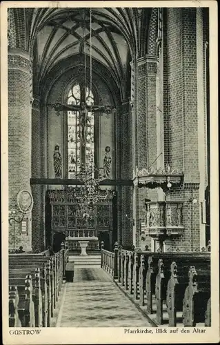 Ak Güstrow in Mecklenburg, Altar der Pfarrkirche