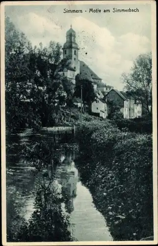 Ak Simmern Hunsrück, Motiv am Simmerbach