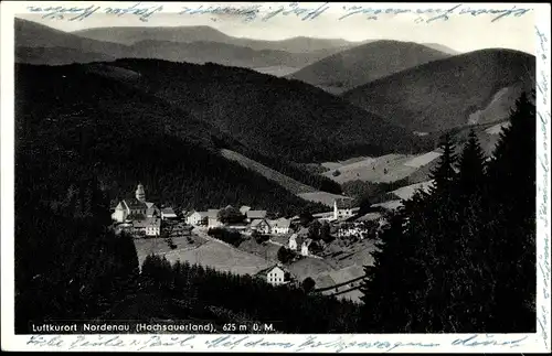 Ak Nordenau Schmallenberg im Sauerland, Blick auf den Ort mit Umgebung