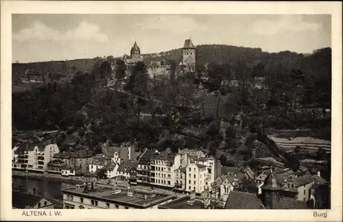 Ak Altena in Westfalen, Blick auf den Ort mit Burg