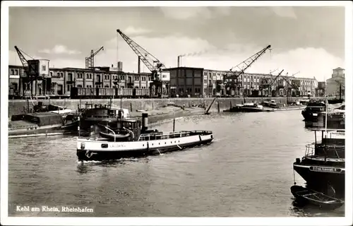 Ak Kehl am Rhein, Rheinhafen