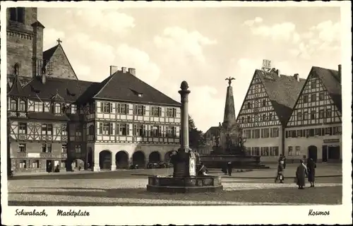 Ak Schwabach in Mittelfranken Bayern, Marktplatz