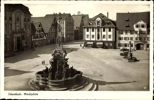 Ak Schwabach in Mittelfranken Bayern, Marktplatz