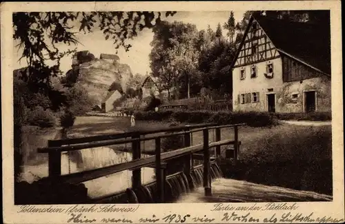 Ak Pottenstein in Oberfranken, Partie an der Puttlach