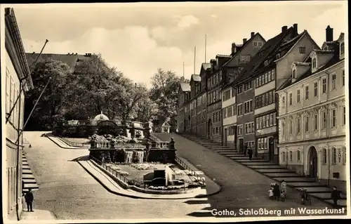 Ak Gotha in Thüringen, Schlossberg mit Wasserkunst