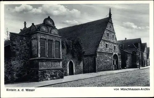 Ak Rinteln an der Weser, von Münchhausen Archiv, Blick auf historische Gebäude