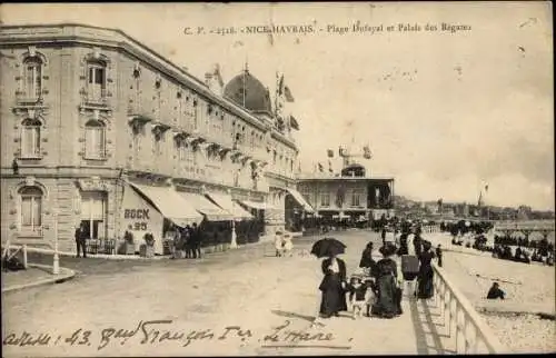 Ak Sainte Adresse Seine Maritime, Nice Havrais, Plage Dufayal et Palais des Regates