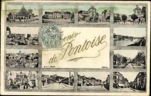 Ak Pontoise Val d'Oise, Stadtbilder, Souvenir