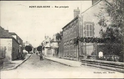 Ak Pont sur Seine Aube, Rue principale